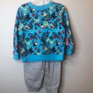 Graffiti crew jogger set size 2T teal/turquoise color